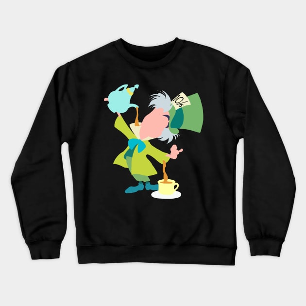 Mad Hatter Minimalist Crewneck Sweatshirt by sigsin